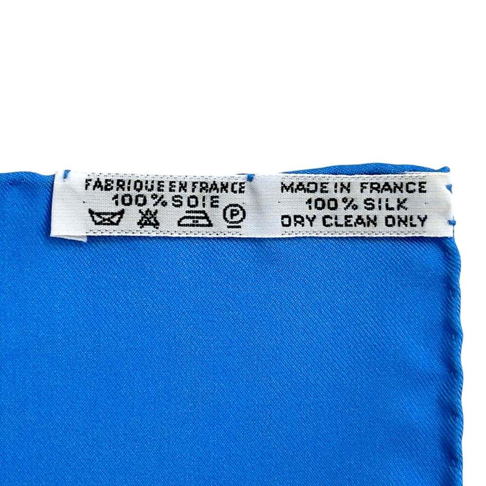 HERMES Authentic Blue Silk Scarf - Picture 5 of 12